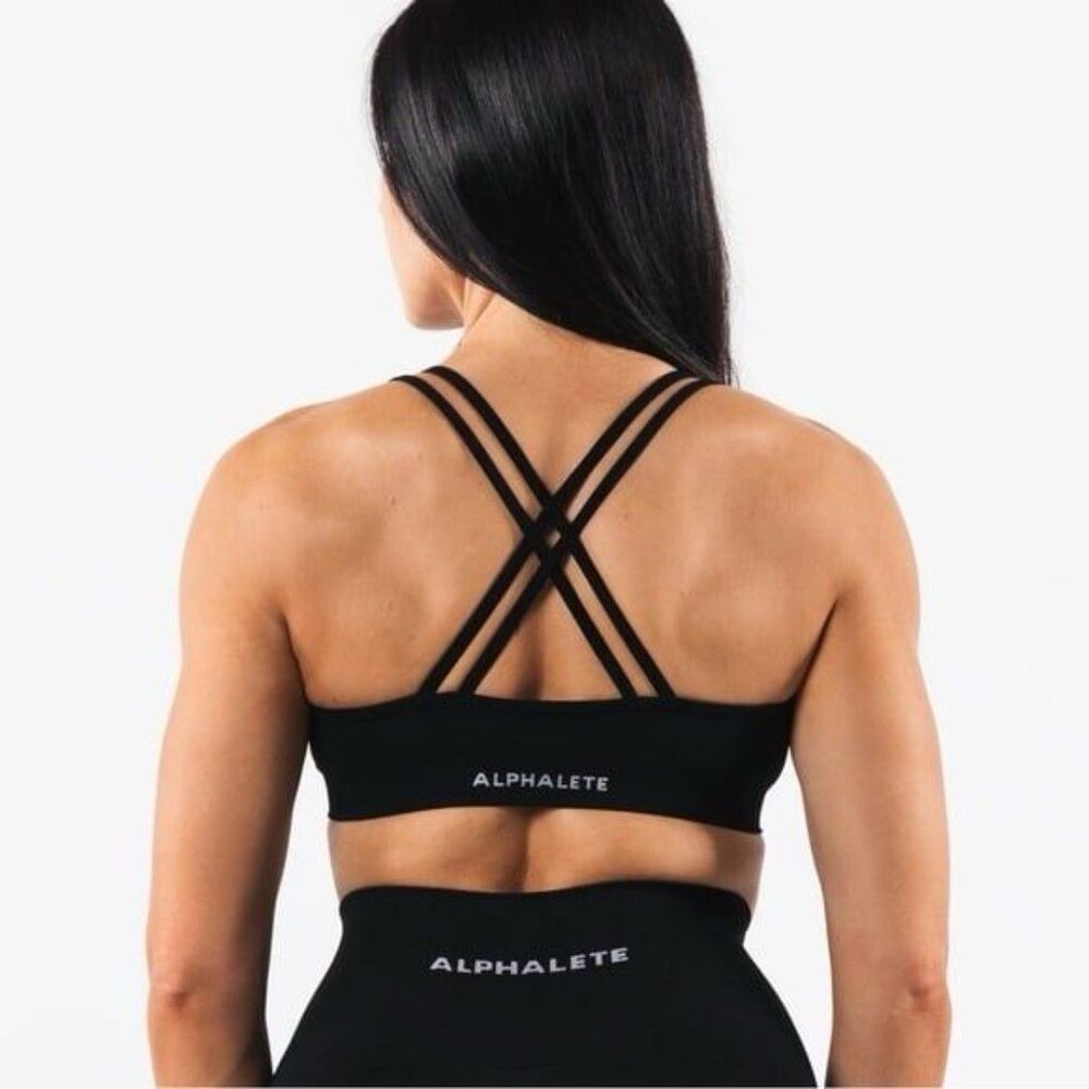 Alphalete Amplify Deep V Bra Black Size Small - Picture 2 of 9